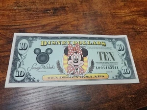 NEU Disney Parks Disney Dollars zehn 10 $ Minnie Mouse Splash Mountain Serie 1993 - Bild 1 von 8