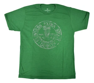 Guinness Extra Stout Mens Dublin Destressed Print Beer Green Shirt New S-XL - Picture 1 of 6