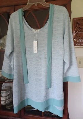 TOP TÚNICA LARGA AZUL AQUA SIMPLE NOELLE 2X Foto 1 de 2