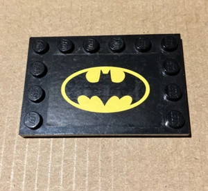 Lego 6180pb053 4x6 Mod Tile Studs On Edge, Batman Logo Rectangle Sticker, Black - Picture 1 of 2