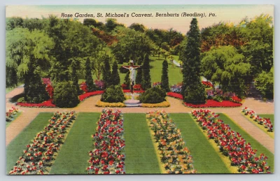 Postal, Convento de San Miguel, Bernharts Reading, Pennsylvania, Rose Garden Foto 1 de 2