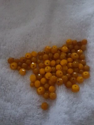 Joblot mixed yellow two Shades glass beads Great for jewellery making  - Image 1 of 2