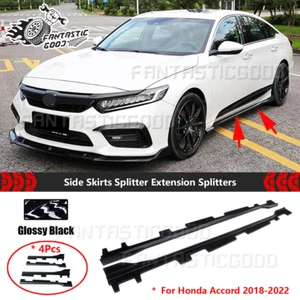 For Honda Accord 2018-22 Glossy Black Side Skirt Extension Lip Splitter 4Pcs Kit - Foto 1 di 4