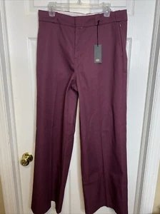 Dickies Women's Stonewashed Wide Burgundy Leg Work Pants 14R 0456 AS - Picture 1 of 5