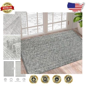 Lightweight 3x5 Washable Rug - Braided Grey/Cream Design for Any Room - Picture 1 of 8