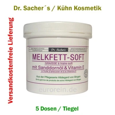 5 x Melkfett Soft mit Sanddorn-Öl und Vitamin E von Dr. Sachers Kühn Kosmetik