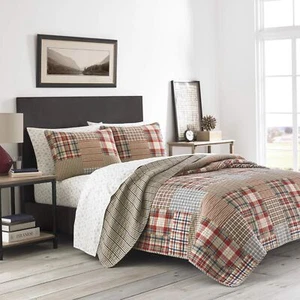 Eddie Bauer - Twin Quilt Set, Reversible Cotton Bedding with Matching Sham, L... - Picture 1 of 9