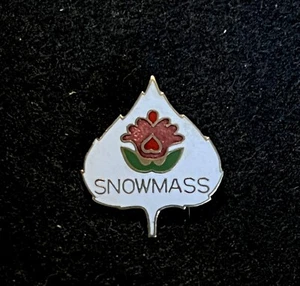Prendedor de esquí SNOWMASS flor naranja COLORADO Aspen estación de esquí recuerdo viaje - Imagen 1 de 3