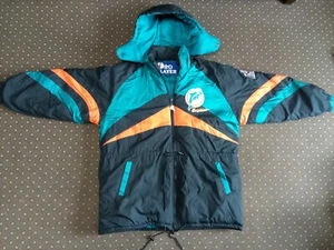 Vintage NFL Miami Dolphins Authentic Pro Player Hooded Winter Jacket XL - Picture 1 of 8
