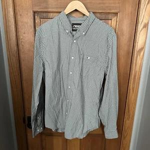 Camisa Mountain Khakis Grande Calce Clásico Con Botones Verde Blanco Guinga Para Hombres - Imagen 1 de 6