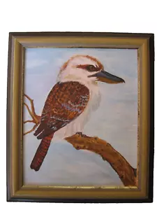 Vintage Original Framed Kookaburra Acrylic Painting by Velta Smits - Picture 1 of 8