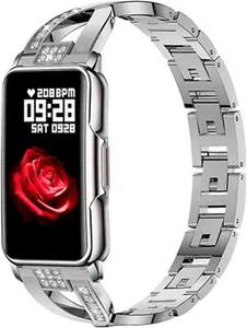Luxury Fitness Tracker 1.47" Smart Watch Women Stylish Pedometer Stainless Steel - Picture 1 of 24