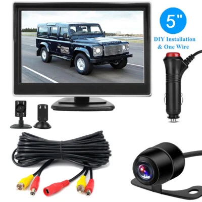 5" Rear View Backup Reverse Parking Camera Plug and Play Monitor Display System - Image 1 of 4