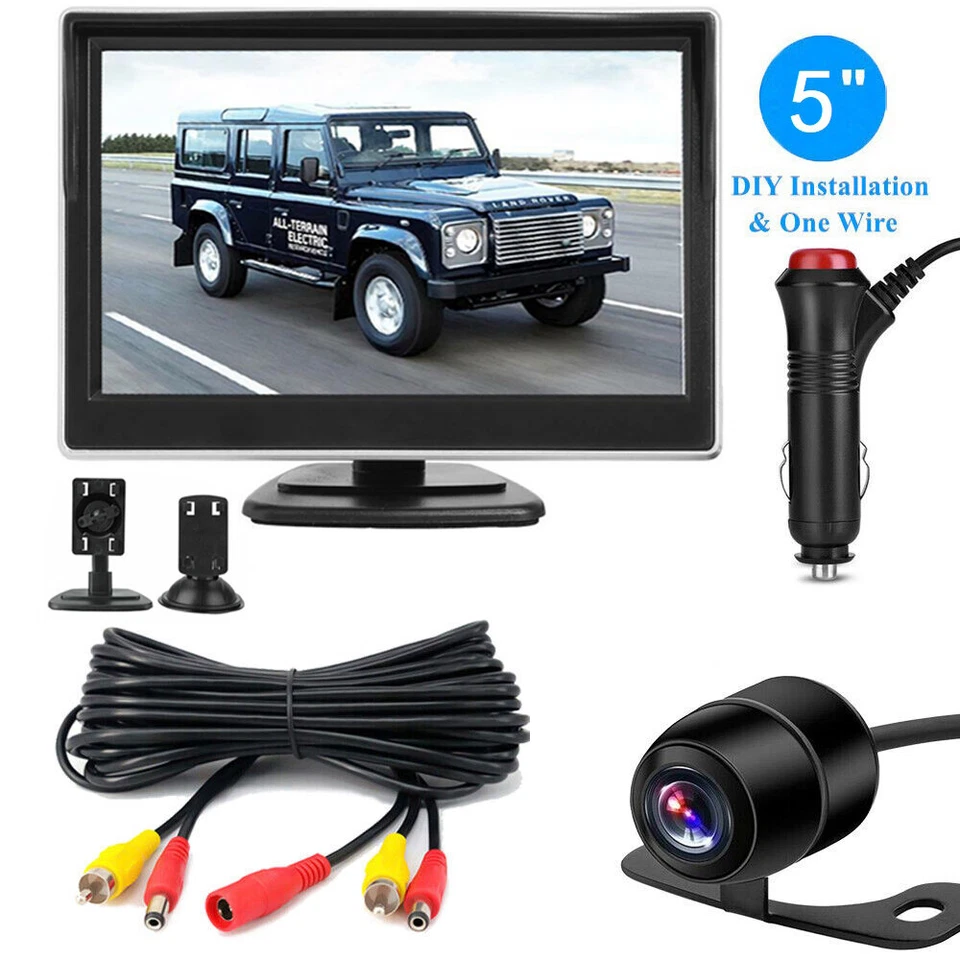 5" Rear View Backup Reverse Parking Camera Plug and Play Monitor Display System - Image 1 of 4