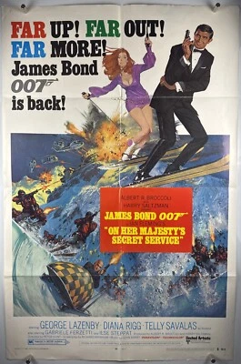 ON HER MAJESTYS SECRET SERVICE Movie Poster (Fine+) 1SH 1969 James Bond 24638 - Image 1 of 4