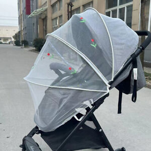 Summer Breathable Mosquito Cover Daisy Embroidery Gauze Sunshade Stroller Acc#ID