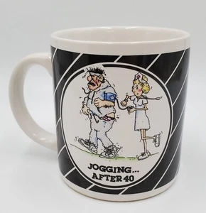 Enesco Mug 3.5" Coffee Cup Jogging After 40 Old Runner Funny Gift Nurse VTG 1987 - Picture 1 of 11