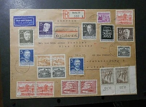 GERMANIA GERMANY, BERLIN 1956  20 Valori on letter da Berlino a U.S.A.New York - Imagen 1 de 2