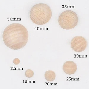Natural Plain Wooden Craft Balls Beads WITH NO HOLE. SIZE from 6mm -100mm DIY - Picture 1 of 11