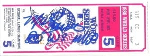 Mike Schmidt Autographed 1980 World Series Game 5 Ticket - Phillies Royals w ins - Picture 1 of 2