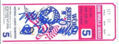 Mike Schmidt Autographed 1980 World Series Game 5 Ticket - Phillies Royals w ins - Image 1 of 2