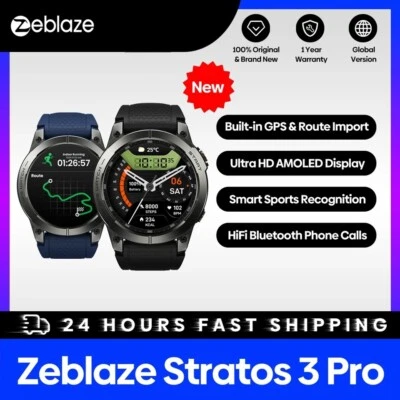 Zeblaze Stratos 3 Pro GPS Route import 1.43"AMOLED,HiFi BT Voice Call Smartwatch - Image 1 of 4