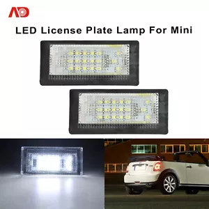 For MINI Cooper S MK1 R50 R52 R53 White LED Number License Plate Lights Lamps - Foto 1 di 6