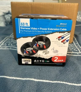 Video + Power Extension Cables ( 2pk) For Premium CCTV Security Systems - Picture 1 of 5