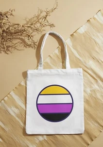 Lgbtq+ Non Binary Large Tote Bag - Picture 1 of 1
