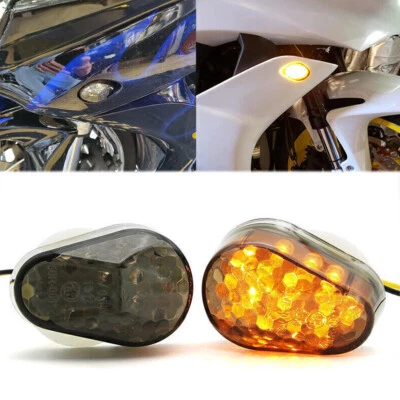 2x Montaje empotrado de humo para Yamaha YZF R3 R6 R1 Luz FZ6 FZ1 LED Luz de señal de giro Foto 1 de 4