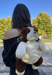 Plushland Bulldog Puppy Dog Backpack Plush Soft Toy Stuffed Animal - Picture 1 of 5