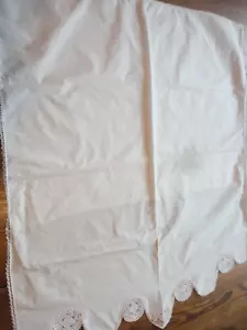 Antique Victorian Pillow Sham with Hand made lace trim 28" x 35" Cotton - Picture 1 of 5