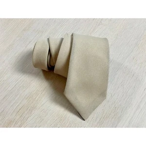 Vintage Kantal Paris Cream Necktie, 1970s Minimalist Skinny tie, Made in France - Picture 1 of 7