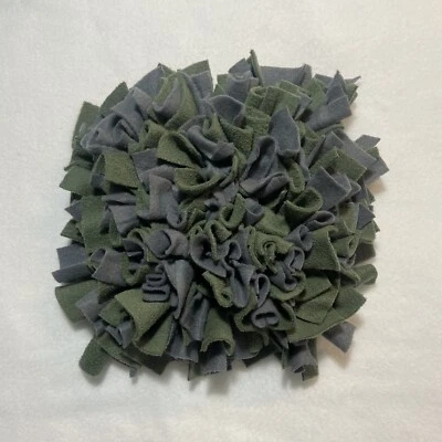 Dog Slow Feeder Puzzle Toy Scent Work Snuffle Mat - Army Green & Gray Medium - Image 1 of 4