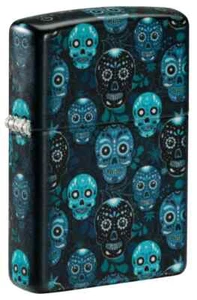 Zippo 46017, Sugar Skull Lighter, Glow in the Dark. 540 Color Finish, NEW - Picture 1 of 5