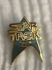 Vintage 1985 V Star Trek Gold Turquoise Red Enamel Pin Pinnacle Designs PPC