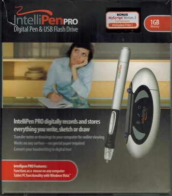USB DIGITAL NOTE TAKER PEN SKETCH 1GB DRIVE INTELLIPEN DP-UFD-2 RECHARGEABLE - Image 1 of 4