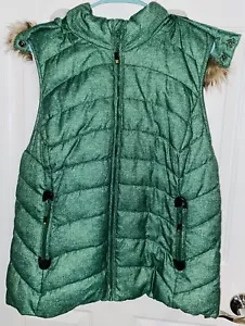 Green Tea Weste Damen 2X grün Puffer Mantel durchgehender Reißverschluss isoliert Damen - Bild 1 von 4
