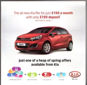 Kia Special Offers Apr-Jun 2012 UK Market Foldout Brochure Picanto Rio Sportage - Picture 1 of 2