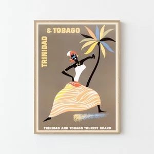 Póster de viaje vintage de Trinidad y Tobago impresión de bellas artes | Decoración del hogar - Imagen 1 de 6