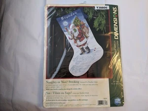 Dimensions Counted Cross Stitch Naughty or Nice Stocking Kit NIP - Picture 1 of 4