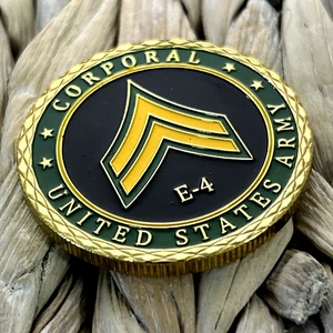 UNITED STATES ARMY - Rank CORPORAL E-4 Challenge Coin - Picture 1 of 5