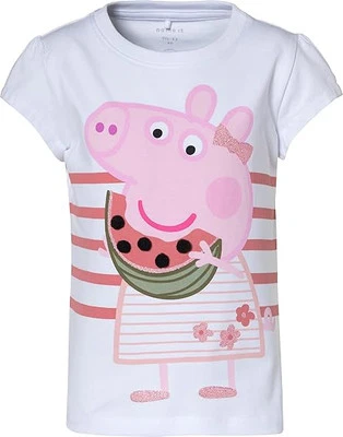 NAME IT Mädchen T-Shirt Renate SS TOP Peppa Pig Kurzarmshirt 92 (1,5-2 Jahre)