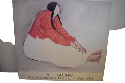 R.C. Póster firmado GORMAN 1990 "Mujer con trenzas" Galería Río Grande Foto 1 de 4
