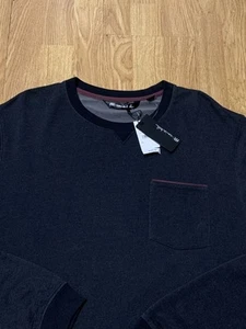 Travis Mathew Sweater Mens XL Black Lanegan Crewneck Pullover Pocket New Tag - Picture 1 of 9