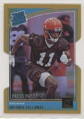 2018 Donruss Rated Press Proof Gold Die-Cut /25 Antonio Callaway #341 Rookie RC - Image 1 of 2