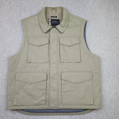 Eddie Bauer Vest Medium Vintage 90s Tumwater Khaki Active Hiking Sleeveless Coat - Image 1 of 4