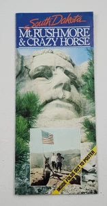 South Dakota Mt Rushmore Crazy Horse Tourist Brochure Fold Out Poster 1990s - Picture 1 of 5