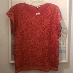 Neu mit Etikett One World Spitzentop orange rot Gr. XL Damen - Bild 1 von 5