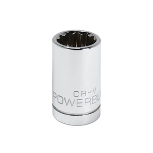 Powerbuilt 1/2 Inch Drive x 15 MM 12 Point Shallow Socket - 642013 - Picture 1 of 5